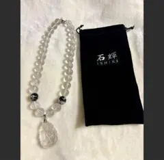 ISHIKI 天然石 仏 ペンダント 数珠ネックレス メンズ