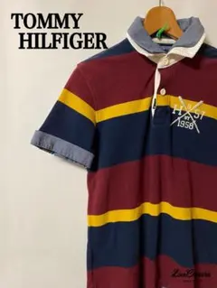 TOMMY HILFIGER トミーヒルフィガー　デカロゴポロシャツ　ボーダー