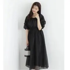 【美品】プロポーションボディドレッシング バルーンスリーブワンピース