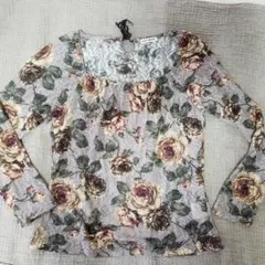 L'EST ROSE 花柄長袖トップス メッシュ アンティーク バラのサムネイル