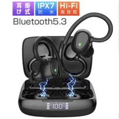 Bluetooth5.3 ワイヤレスイヤホン 耳掛け式 高音質 IPX7防水