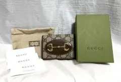 【美品】GUCCI グッチ ホースビットGGスプリーム 二つ折り財布