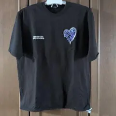 ハート刺繍 Tシャツ ブラック M
