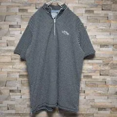 Callaway キャロウェイゴルフ ジップ モックネックシャツ ボーダー M