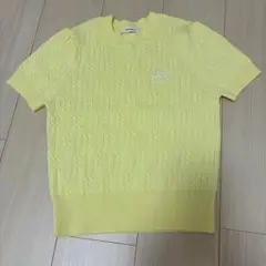 SNIDEL ケーブル編み 半袖ニット イエロー