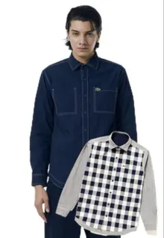 【定価23,100円】24年モデル_リバーシブルネイビー 長袖シャツ