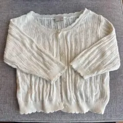 petit main ホワイト カーディガン S