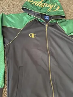 Champion フード付きジャージ M ブラック/グリーン