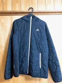 ［美品］adidas/キルティングジャケット 黒×ピンク