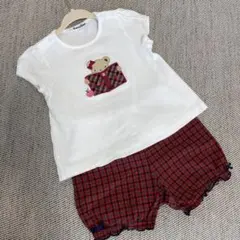 ファミリア　Tシャツとチェックショートパンツセット