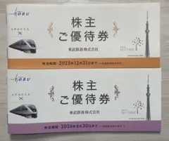 東武鉄道 株主ご優待券 2025年2026年のセット