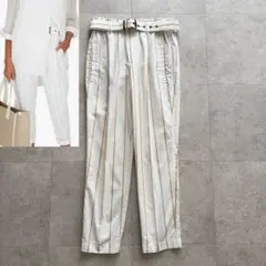 美品 ブルネロクチネリ モニーレ装飾 ストレッチパンツ ライトベージュ
