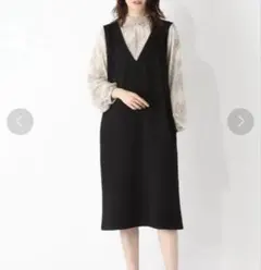 grove グローブ【美品】レースドッキングワンピース 黒　お呼ばれ　ワールドS