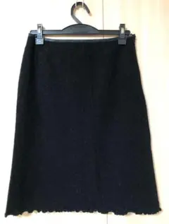 ウール混★タイトスカート⭐︎裾フリル