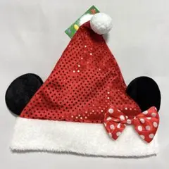 新品　タグ付き　ミニー　耳付きサンタ　帽子　ディズニー　 クリスマス　ミッキー