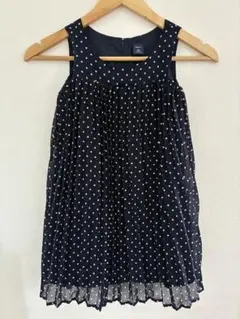 GapKids ドット　ノースリーブ ワンピース ネイビー 114〜132cmのサムネイル