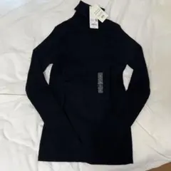 UNIQLO エクストラファインメリノウール タートルネックセーター ブラック