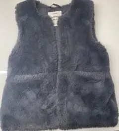 ZARA　ザラ キッズ フェイクファー ベスト 130 ダークグレー