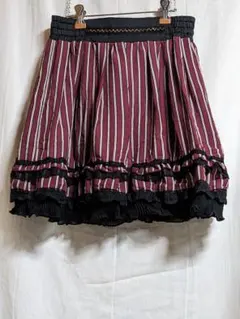 アクシーズファム　ボルドーと黒のレースが可愛いフレアスカート　ロリータ