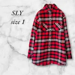SLY スライ/1 美品 長袖シャツ ネルシャツ トップス レッド系 コットン