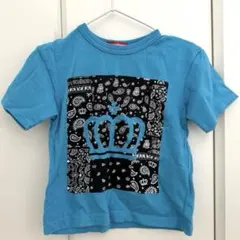 BABYDOLL ロゴTシャツ 親子お揃い ペイズリー ターコイズブルー 子供服