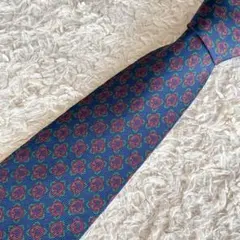 美品✨GIVENCHY ジバンシイ ネクタイ シルク 100% 総柄 ネイビー