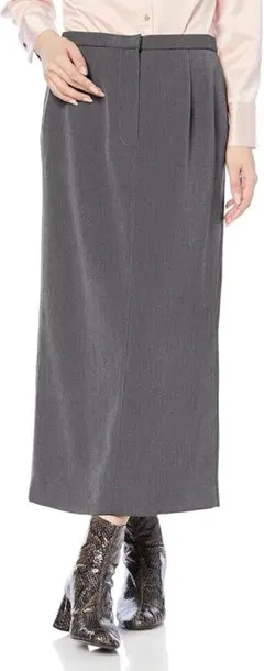 Mila owen グレー タイトロングスカート プリーツ入り