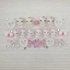 キティちゃん ピンク ネイルパーツ デコパーツ 10個セット おまけ付き