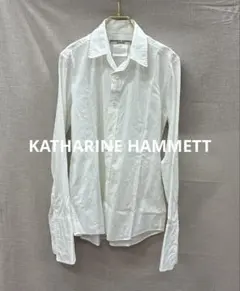 K481◯ KATHARINEHAMMETT 長袖シャツ ホワイト メンズLのサムネイル