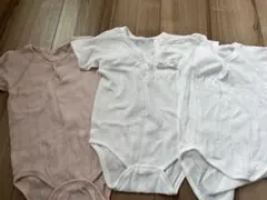 日本製ベビー服PUPO 90 半袖ロンパース肌着3枚セット