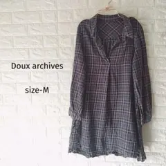 300円〜Doux archives/ 日本製　美シルエットチェック柄ワンピ　М