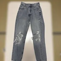 ZARA ダメージデニムパンツ ブルー EUR34のサムネイル