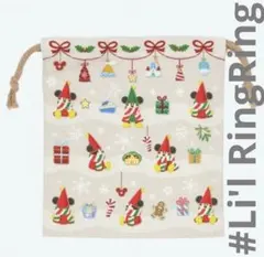 【#Disney匿名配送】未使用　クリスマス　リルリンリン　巾着　ミッキー