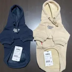 EDWIN フード付き犬服 Ｓサイズ ネイビー・Ｍサイズベージュ