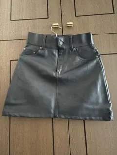 chico レザー台形ミニスカート