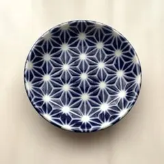 （新品）たち吉木曽路　幾何学模様の青い皿