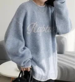 Discoat メランジジャガードロゴオーバーニット