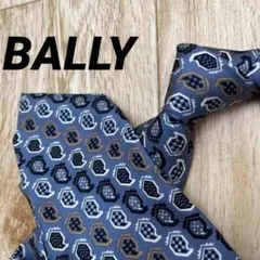 ✨極美品✨BALLY ネクタイ 総柄 ネイビー シルク100%のサムネイル