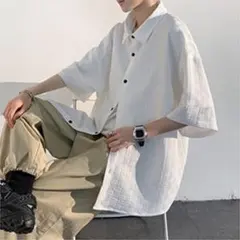 【即購入⭕️】[YEOREO] シャツ メンズ 五分袖 七分袖 大きいサイズ