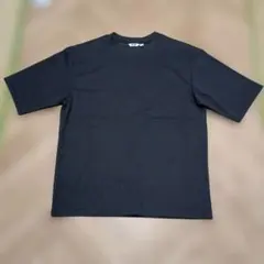 エアリズムコットンオーバーサイズTシャツ/5分袖 ブラック