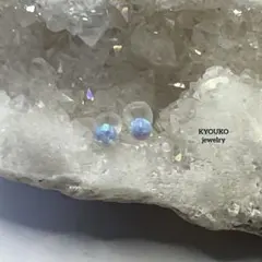 合成　オパール ラウンドカボション　アレルギー対応　ピアス