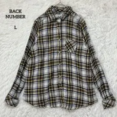 BACK NUMBER バックナンバー チェック柄長袖シャツ L コットン