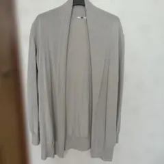 グレー リブ編み カーディガン XL