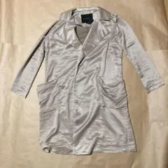 【DOUBLE STANDARD】薄手コートベージュ　光沢感あり　付属ベルトなし