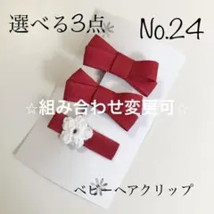 【選べる3点】ベビーヘアクリップNo.24