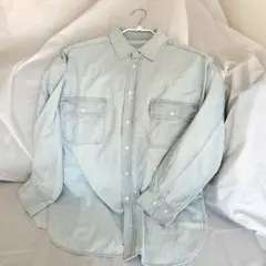 【10%OFF】美品✨ロペピクニック　ライトブルー デニム風 長袖シャツ　ゆるい