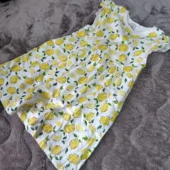 レモン柄フリル袖ワンピース 120