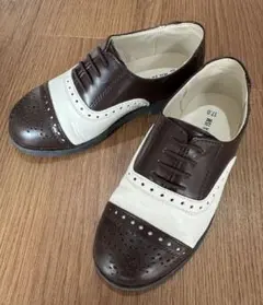 コムサイズム　ブラウン　ホワイト フォーマルシューズ