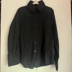 ブラック 長袖シャツ ボタン付き　黒