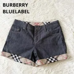 バーバリーブルーレーベル デニムショートパンツ 24インチ ノバチェック